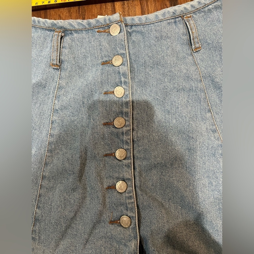 Be Bop Light Blue Denim Shorts Vintage 13 inches Skirt Perfect Fall Y2K Denim - Picture 2 of 4